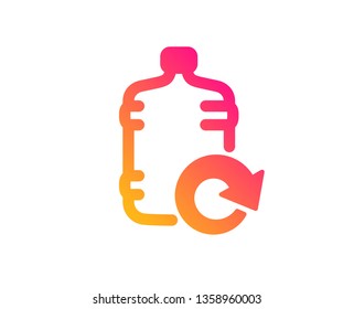 Water cooler bottle icon. Refill aqua drink sign. Liquid symbol. Classic flat style. Gradient refill water icon. Vector