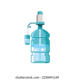 Water cooler cartoon illustration. Water cooler. Filtration, technology, industry concept