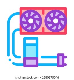 vectores de iconos de color de la parte del equipo del enfriador de agua. señal de pieza del equipo de enfriador de agua. ilustración de símbolo aislado