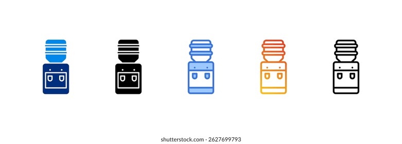 Water Cooler Icon Set Multiple Style Vector Illustration