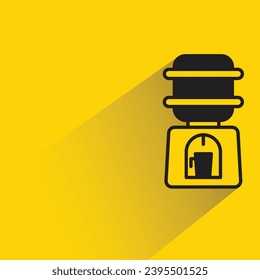 water cooler icon with shadow on yellow background