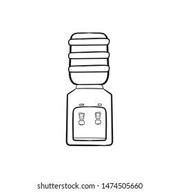 water cooler icon vector doodle hand drawing 
