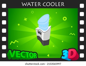 Water cooler isometric design icon. Vector web illustration. 3d colorful concept
