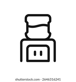 Water cooler line icon, office water cooler with hot and cold temperatures vector symbol with editable stroke