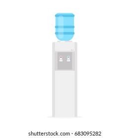 Water cooler with plastic bottle. Water dispenser . Vector illustration image on white background