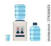Water cooler. Refreshment and bottle office, plastic and liquid. Vector illustration