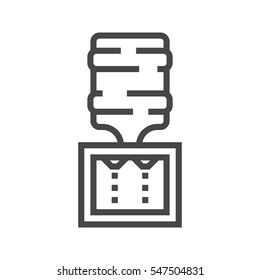 Water Cooler Thin Line Vector Icon Isolated on the White Background.