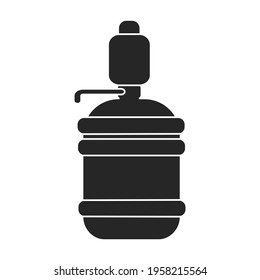 Water cooler vector black icon. Vector illustration bottle on white background. Isolated black illustration icon of water coler.