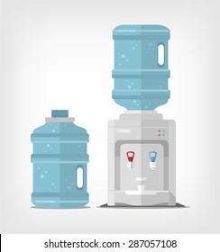 Water cooler. Vector flat illustration