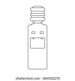 Icono del vector del refrigerador de agua.Icono del vector de contorno aislado en el refrigerador de agua de fondo blanco.