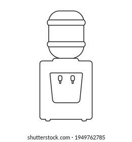 Icono del vector del refrigerador de agua.Icono del vector de contorno aislado en el refrigerador de agua de fondo blanco.