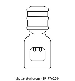 Icono del vector del refrigerador de agua.Icono del vector de contorno aislado en el refrigerador de agua de fondo blanco.