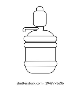 Icono del vector del refrigerador de agua.Icono del vector de contorno aislado en el refrigerador de agua de fondo blanco.