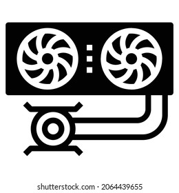 WATER COOLING ICON VECTOR ILLUSTRATION .