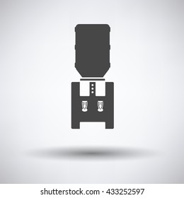 Water cooling machine on gray background with round shadow. Vector illustration.