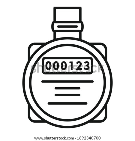 Water counter icon. Outline water counter vector icon for web design isolated on white background