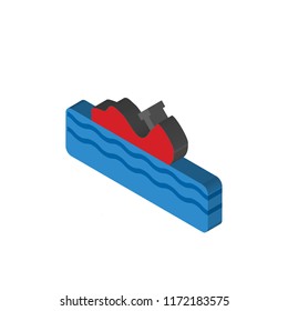 Water craft isometric left top view 3D icon