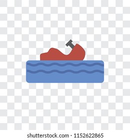 Water craft vector icon isolated on transparent background, Water craft logo concept