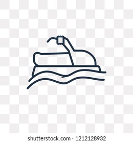 Water craft vector outline icon isolated on transparent background, high quality linear Water craft transparency concept can be used web and mobile