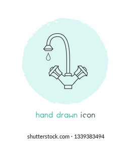 Water crane icon line element. Vector illustration of water crane icon line isolated on clean background for your web mobile app logo design.