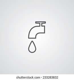 water crane outline thin symbol, dark on white background, logo editable, creative template 