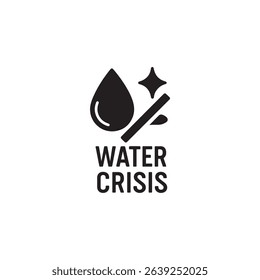 Water Crisis icon vector symbol design illustration