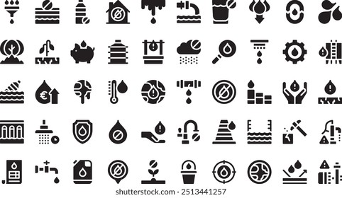 Water crisis icons High-Quality Vector Icons Collection with Editable Stroke. Ideal for Professional and Creative Projects.