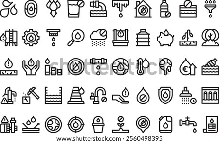 Water crisis icons High-Quality Vector Icons Collection with Editable Stroke. Ideal for Professional and Creative Projects.