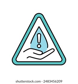 Water crisis line color icon.  Sign for web page, mobile app, button, logo. Vector isolated button. Editable stroke.