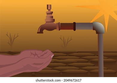 Water crisis is a serious threat to worldwide, hand begging for water,