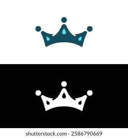 water with crown king luxury logo vector illustration template design