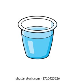 Water cup or glass isolated cartoon vector icon