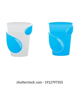 Icono de taza de agua logo Ilustración vectorial de concepto