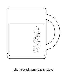 Water cup isolated in black and white