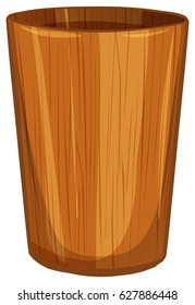Water cup made of wood illustration