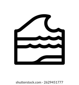 Water currents. Editable stroke vector icon.