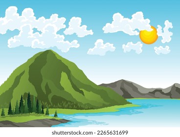 Water cycle. Earth hydrologic process. Environmental circulation, cloud condensation, evaporation and runoff collection. Cycle water in nature environment