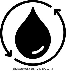 water cycle glyph icon illustration vector
