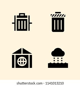 water cycle, greenhouse effect, garbage and trash icons set. Vector graphic design for web and application