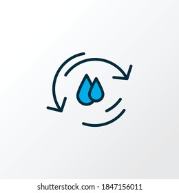 Water cycle icon colored line symbol. Premium quality isolated ecology element in trendy style.