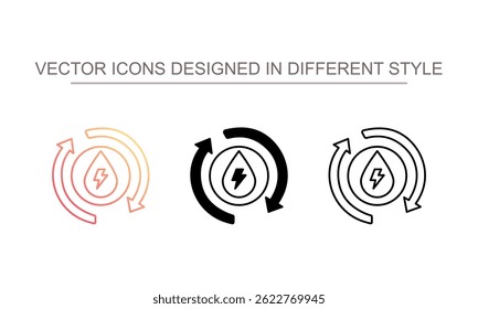 Design de ícone de ciclo de água com ilustração de estoque de fundo branco