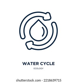 water cycle icon from ecology collection. Thin linear water cycle, water, health outline icon isolated on white background. Line vector water cycle sign, symbol for web and mobile