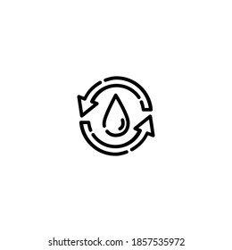 Water cycle icon. Ecology icon. Simple, flat, black, outline.