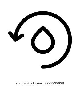 Water cycle icon. Editable line icon. Professional and modern outline icon vector illustration featuring the ecological hydrologic process of evaporation, condensation, and precipitation in a clean design.