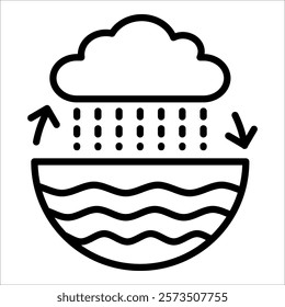 Water Cycle Icon Element For Design