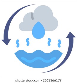 Elemento del icono del ciclo del agua para el diseño
