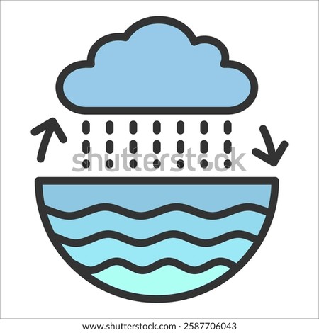 Water Cycle Icon Element For Design