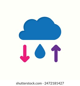 water cycle icon, isolated flat colored environment icon set