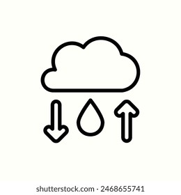 Icono de ciclo de agua, icono de línea aislada