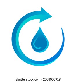 water cycle icon on isolated background